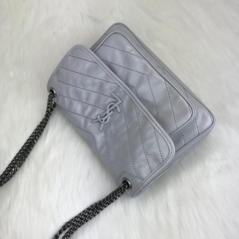 yves saint laurent ysl canta gri niki medium 28x20cm