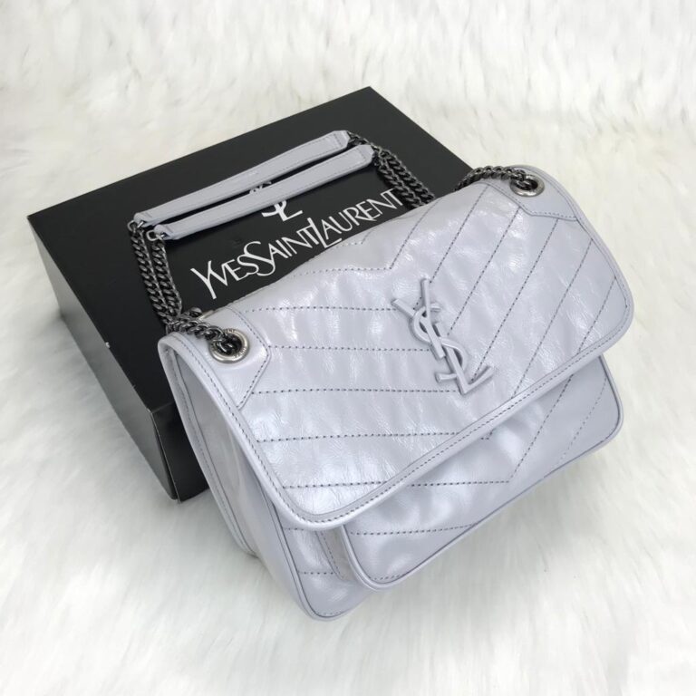 yves saint laurent ysl canta gri niki medium 28x20cm
