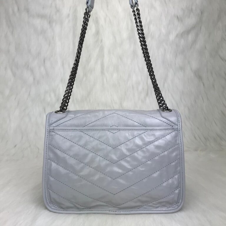 yves saint laurent ysl canta gri niki medium 28x20cm