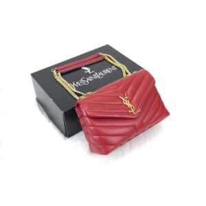 yves saint laurent ysl canta loulou medium kirmizi gold 28x19cm