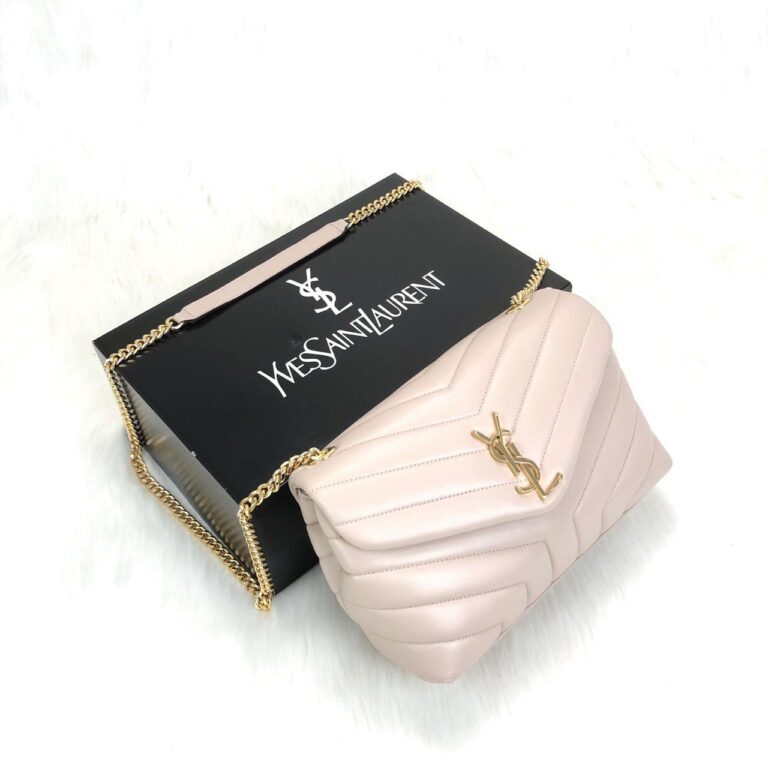 yves saint laurent ysl canta loulou medium pudra pembe gold 28x19cm
