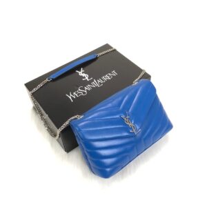 yves saint laurent ysl canta loulou medium saks mavi silver 28x19cm