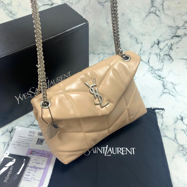 yves saint laurent ysl canta loulou puffer bej