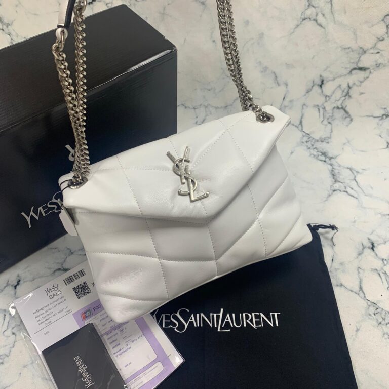 yves saint laurent ysl canta loulou puffer beyaz