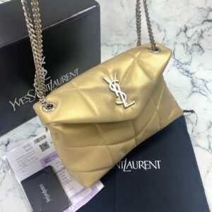 yves saint laurent ysl canta loulou puffer gold