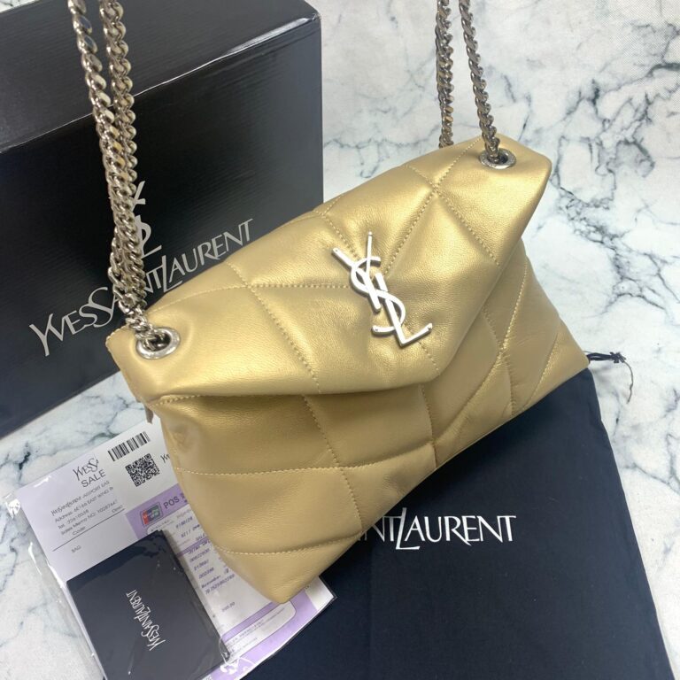 yves saint laurent ysl canta loulou puffer gold