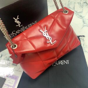 yves saint laurent ysl canta loulou puffer kirmizi