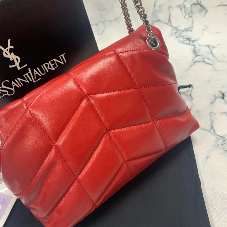 yves saint laurent ysl canta loulou puffer kirmizi