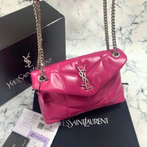 yves saint laurent ysl canta loulou puffer pembe