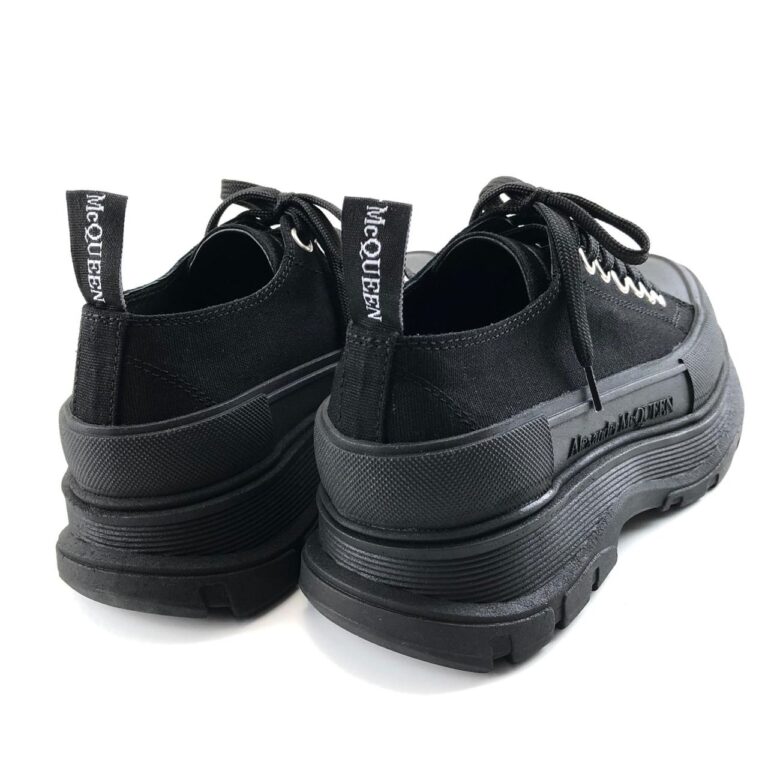 alexander mcqueen ayakkabi siyah sneaker Tread Slick kaucuk taban 6cm