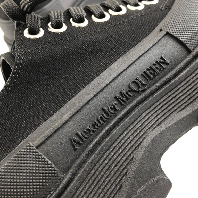 alexander mcqueen ayakkabi siyah sneaker Tread Slick kaucuk taban 6cm