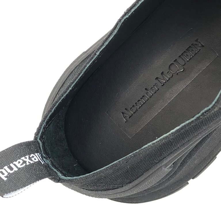 alexander mcqueen ayakkabi siyah sneaker Tread Slick kaucuk taban 6cm