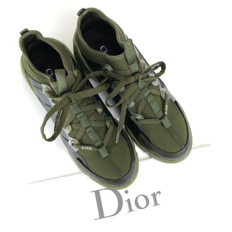 christian dior ayakkabi yesil deri D-Connect Sneaker