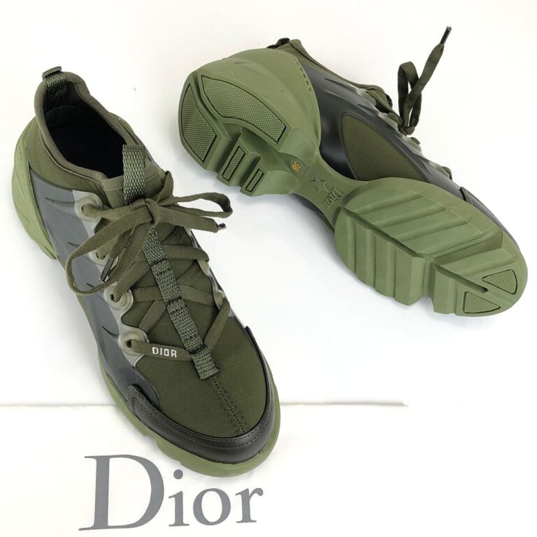 christian dior ayakkabi yesil deri D-Connect Sneaker