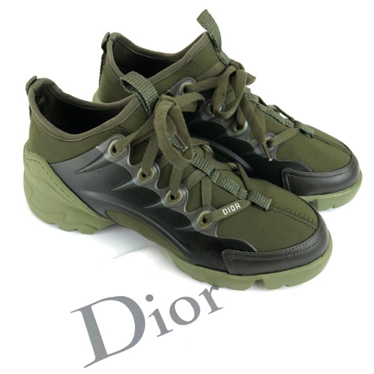 christian dior ayakkabi yesil deri D-Connect Sneaker