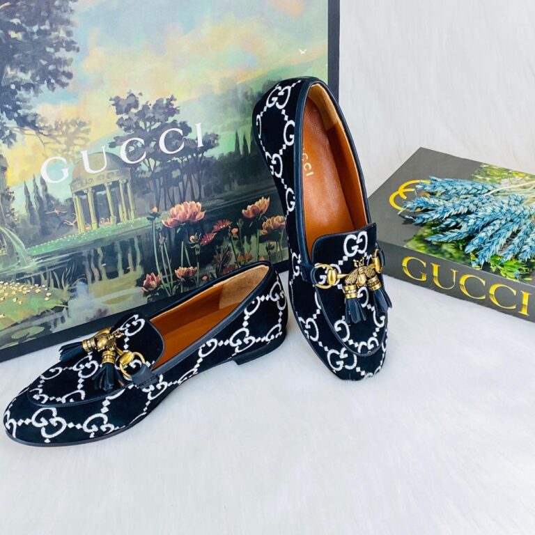 gucci ayakkabi jordan suet bee loafer siyah ithal