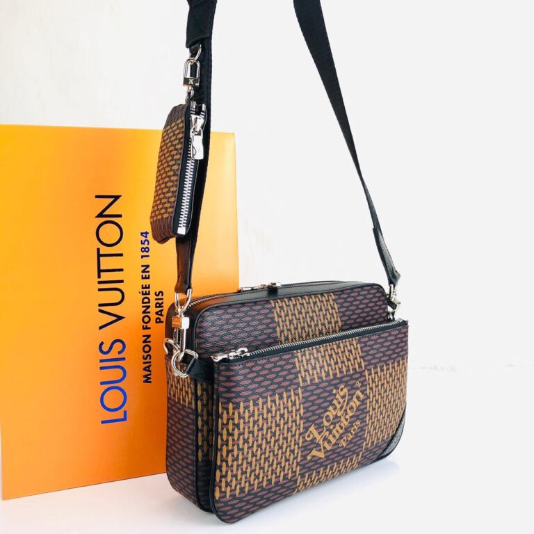 louis vuitton canta kahve lv2 collection  trio messenger postaci 25x18cm
