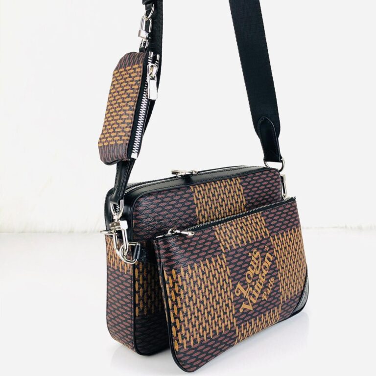 louis vuitton canta kahve lv2 collection  trio messenger postaci 25x18cm
