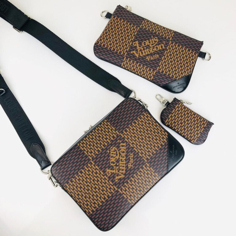 louis vuitton canta kahve lv2 collection  trio messenger postaci 25x18cm