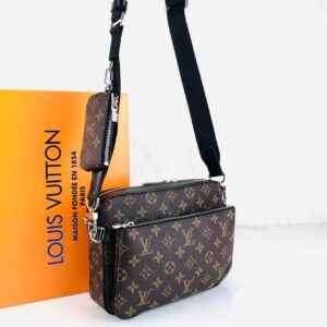 louis vuitton canta kahve monogram trio messenger postaci 25x18cm