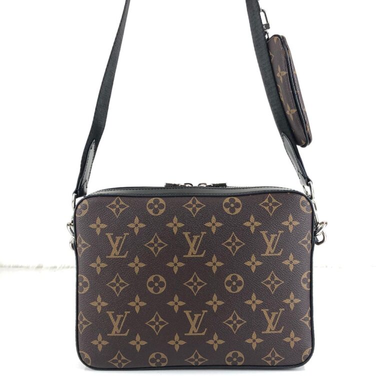 louis vuitton canta kahve monogram trio messenger postaci 25x18cm