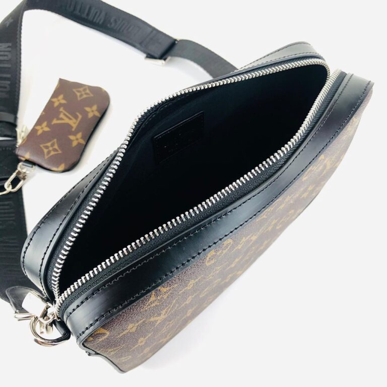 louis vuitton canta kahve monogram trio messenger postaci 25x18cm