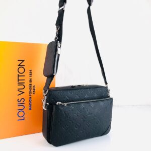 louis vuitton canta siyah monogram trio messenger postaci 25x18cm