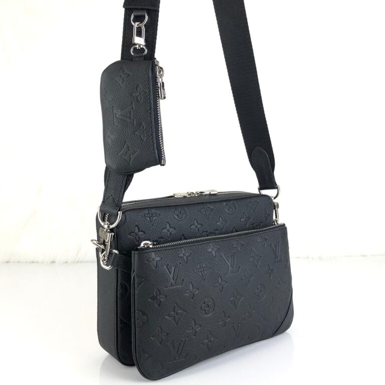 louis vuitton canta siyah monogram trio messenger postaci 25x18cm