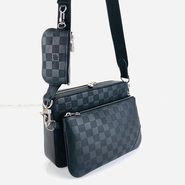 louis vuitton canta siyah trio messenger postaci 25x18cm
