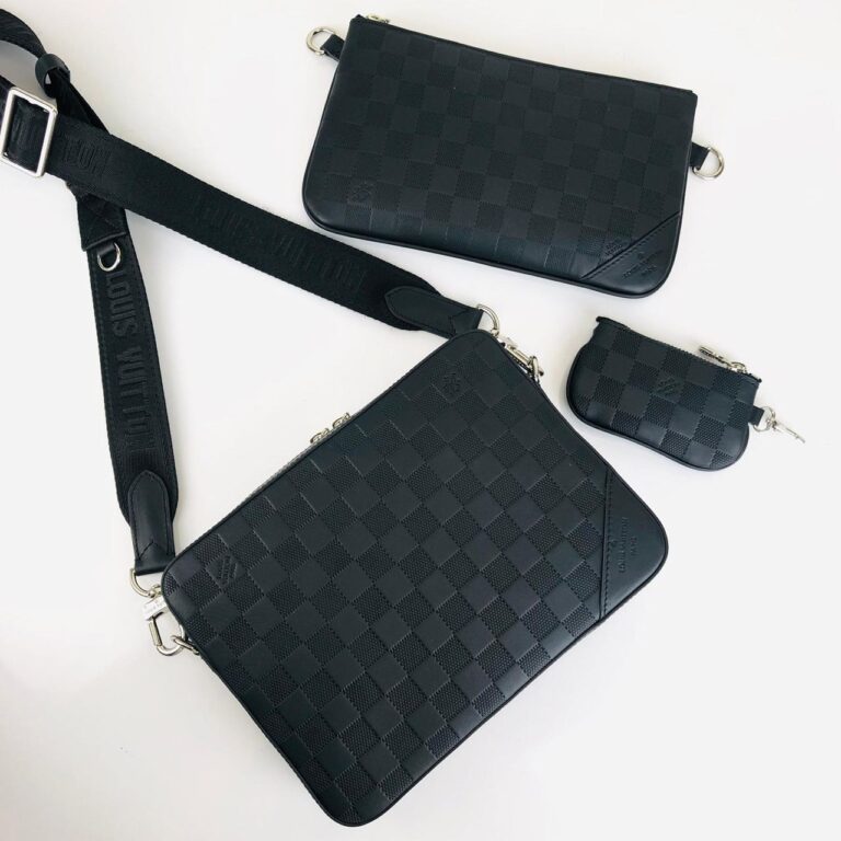 louis vuitton canta siyah trio messenger postaci 25x18cm