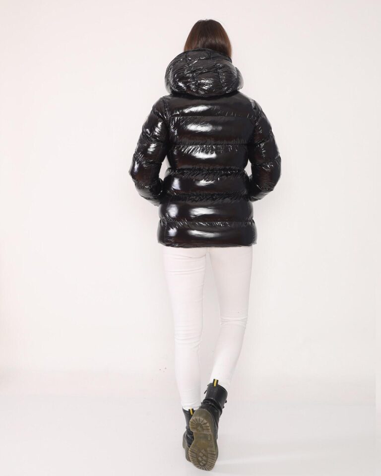 moncler mont parlak siyah yazili cift fermuar QR kod