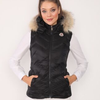 moncler yelek siyah mat zigzag desen kapuson QR kod