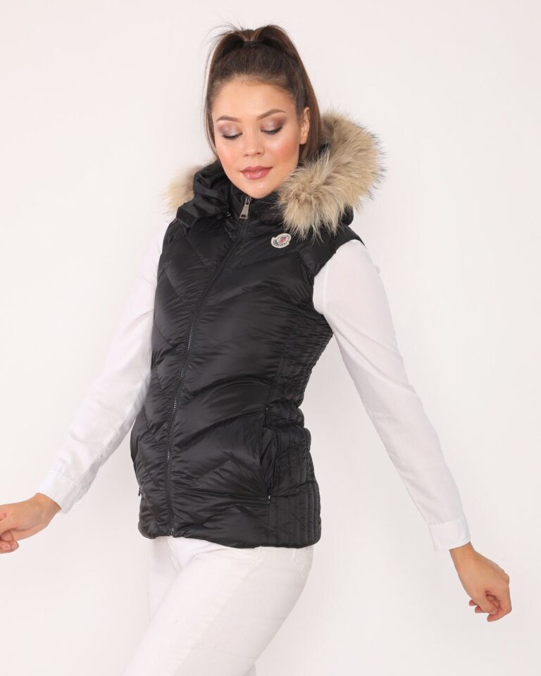moncler yelek siyah mat zigzag desen kapuson QR kod