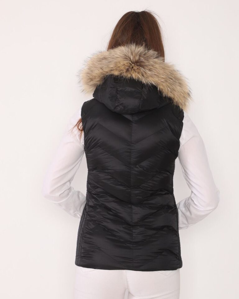 moncler yelek siyah mat zigzag desen kapuson QR kod
