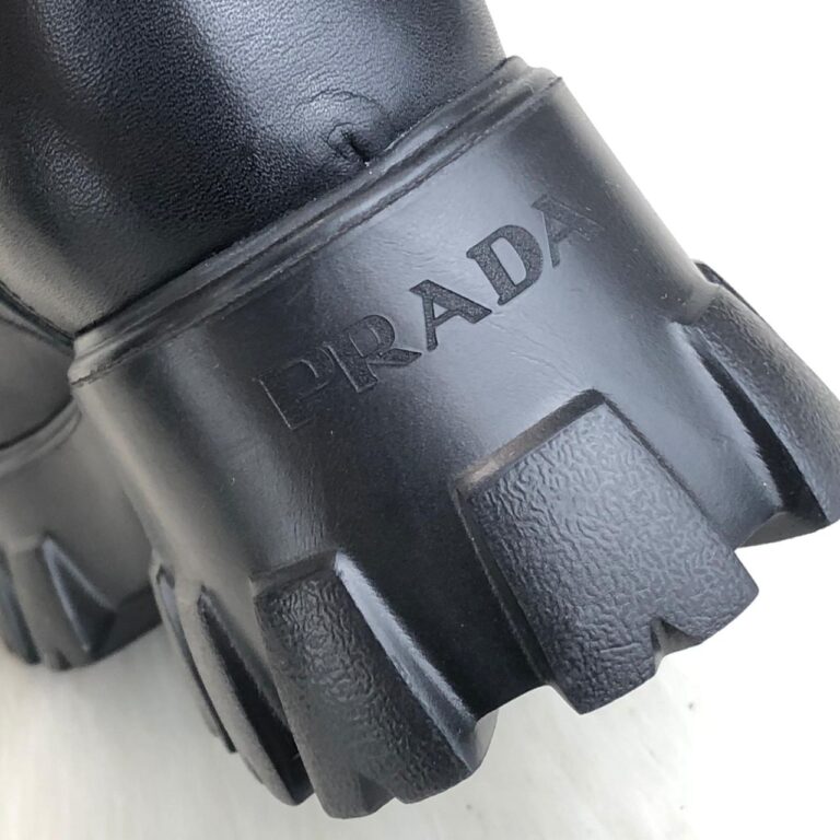 prada ayakkabi siyah bot ankle pouch combat