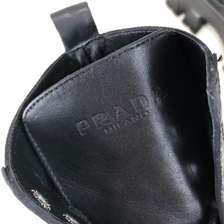 prada ayakkabi siyah bot ankle pouch combat