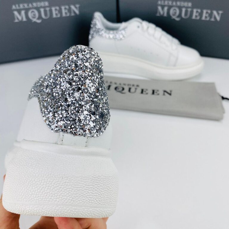 alexander mcqueen ayakkabi sneaker beyaz simli silver