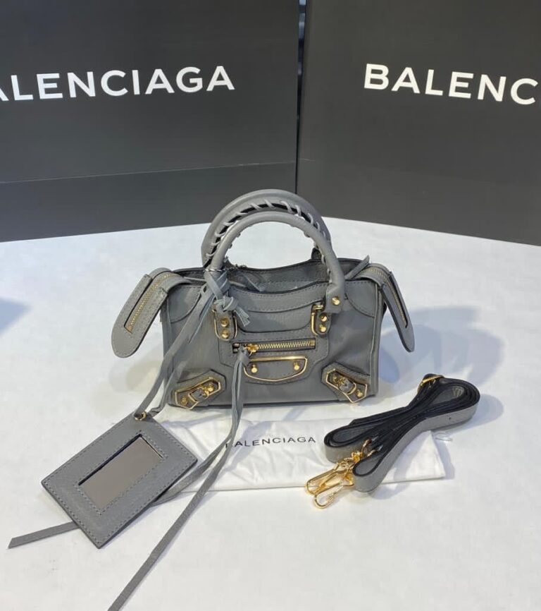 balenciaga canta city miniboy gri gold 19x12