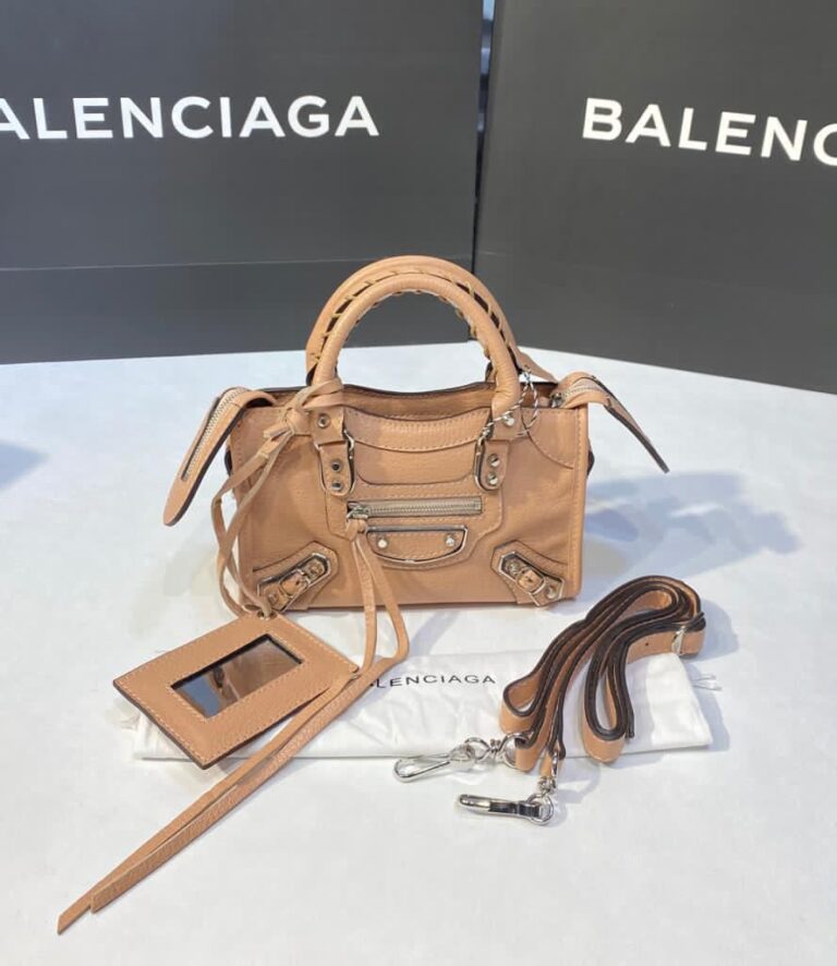 balenciaga canta city miniboy pudra gumus 19x12