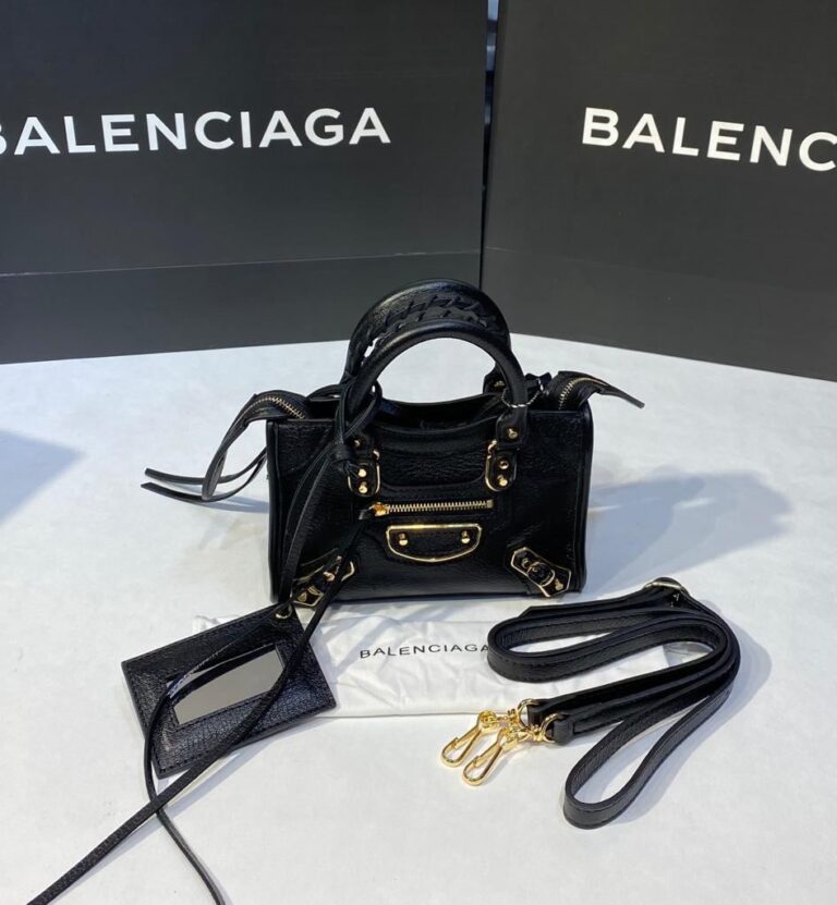 balenciaga canta city miniboy siyah gold 19x12