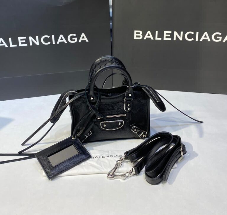 balenciaga canta city miniboy siyah gumus 19x12