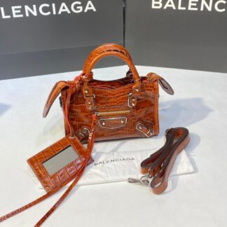 balenciaga canta city miniboy taba crocodil silver 19x12