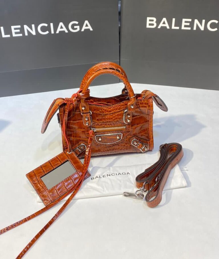 balenciaga canta city miniboy taba crocodil silver 19x12