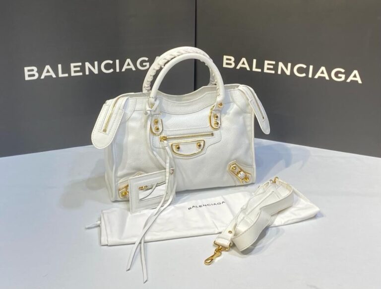 balenciaga canta city orta boy beyaz  gold 31x23 cm