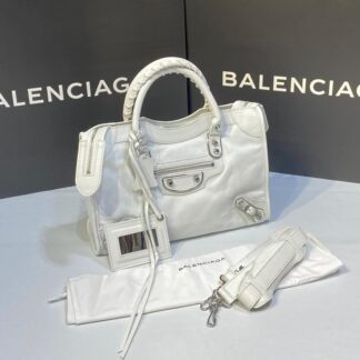 balenciaga canta city orta boy beyaz silver 31x23 cm