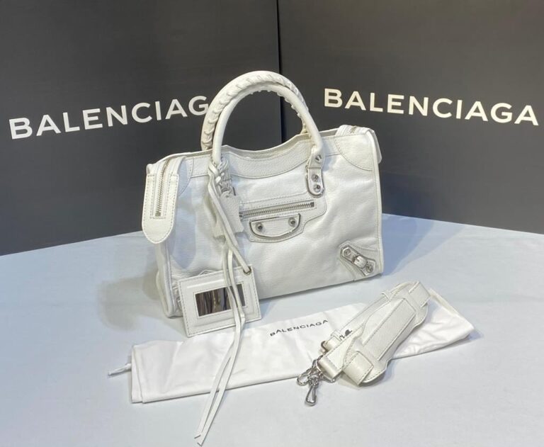 balenciaga canta city orta boy beyaz silver 31x23 cm