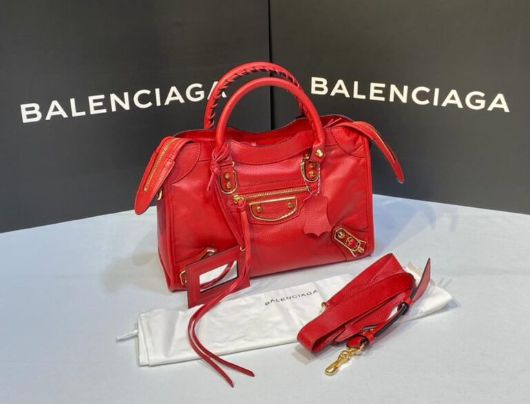 balenciaga canta city orta boy kirmizi gold 31x23 cm