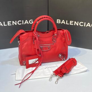 balenciaga canta city orta boy kirmizi silver 31x23 cm