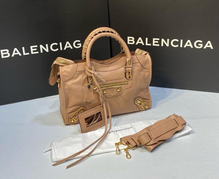 balenciaga canta city orta boy pudra gold 31x23 cm