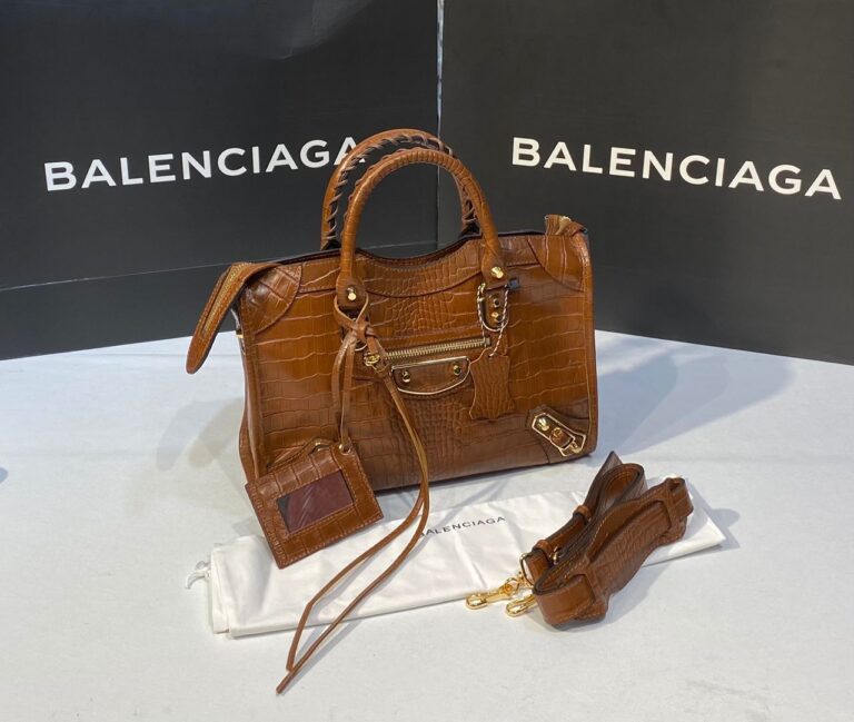 balenciaga canta city orta boy taba crocodil gold 31x23 cm